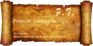 Putnik Teobalda névjegykártya